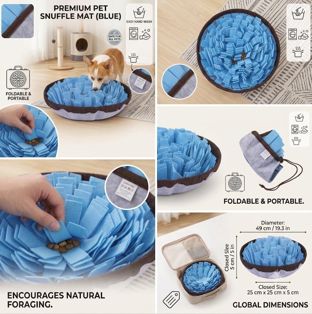 Interactive Dog Snuffle Mat – Slow Feeder & Mental Stimulation Toy for Dogs